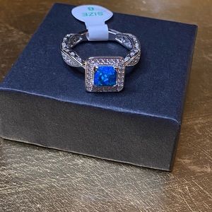 UNICORN - Ring - .925 Solid Sterling Silver - Blue Green Fire Opal